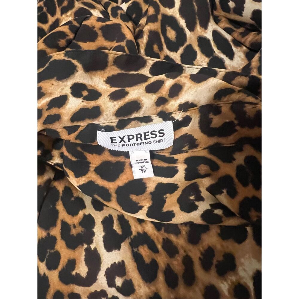 Express Womens Leopard Print Button Front Long Sl… - image 6